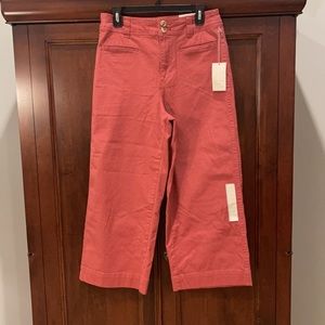 NWT Cropped, dark rose, high-rise, wide-leg pants - size 8